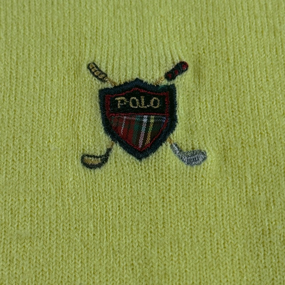 Polo by Ralph Lauren Yellow Cowl Neck Sweater with Embroidered Crest